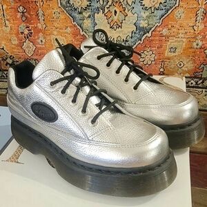 Dr. Martens "Buzz 51," Metallic Silver Leather, Size W8